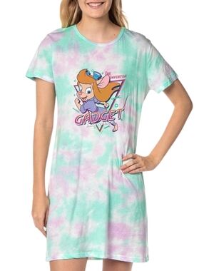 Chip 'N Dale: Rescue Rangers Gadget Disney Tie-Dye Nightgown Women's L